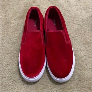 Forever 21 Red Velvet Slip Ons 10